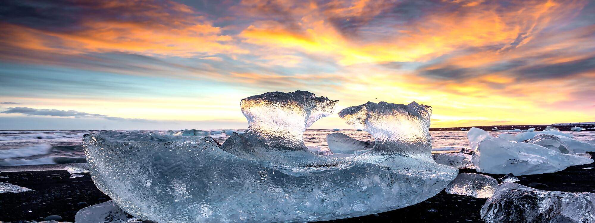 Der Diamantstrand im Winter auf Island