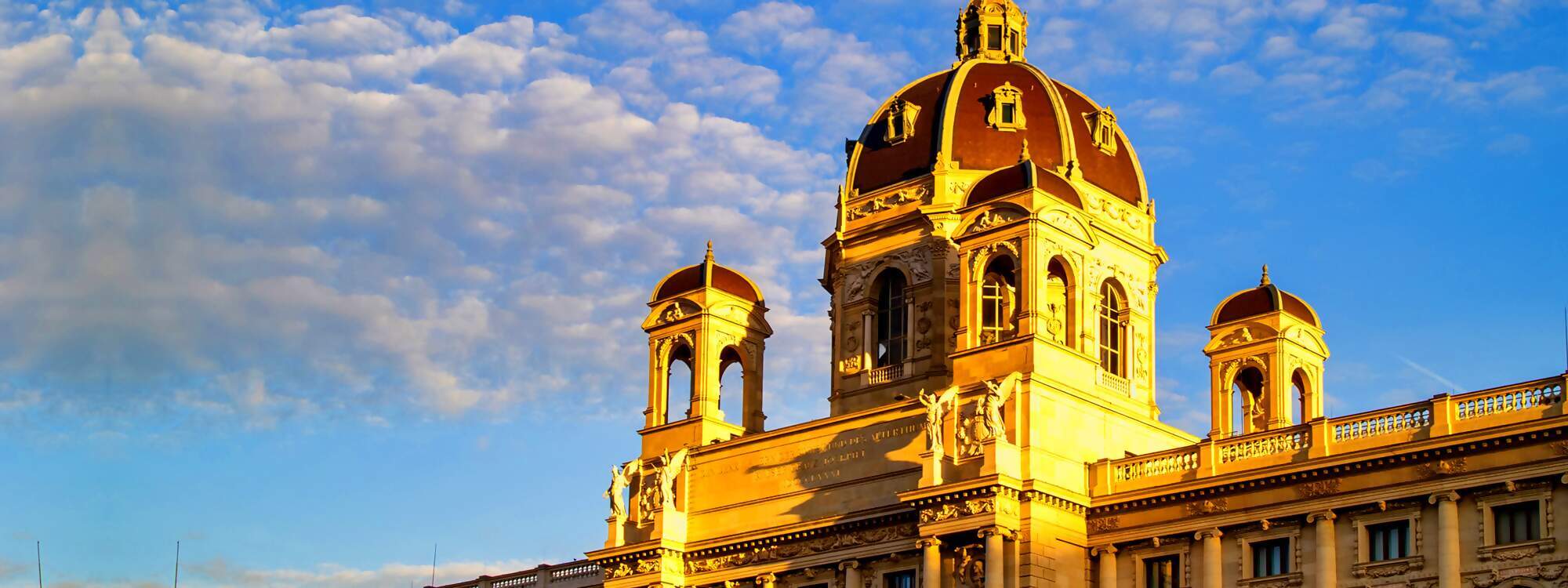 Das Kunsthistorischen Museums in der Abendsonne in Wien